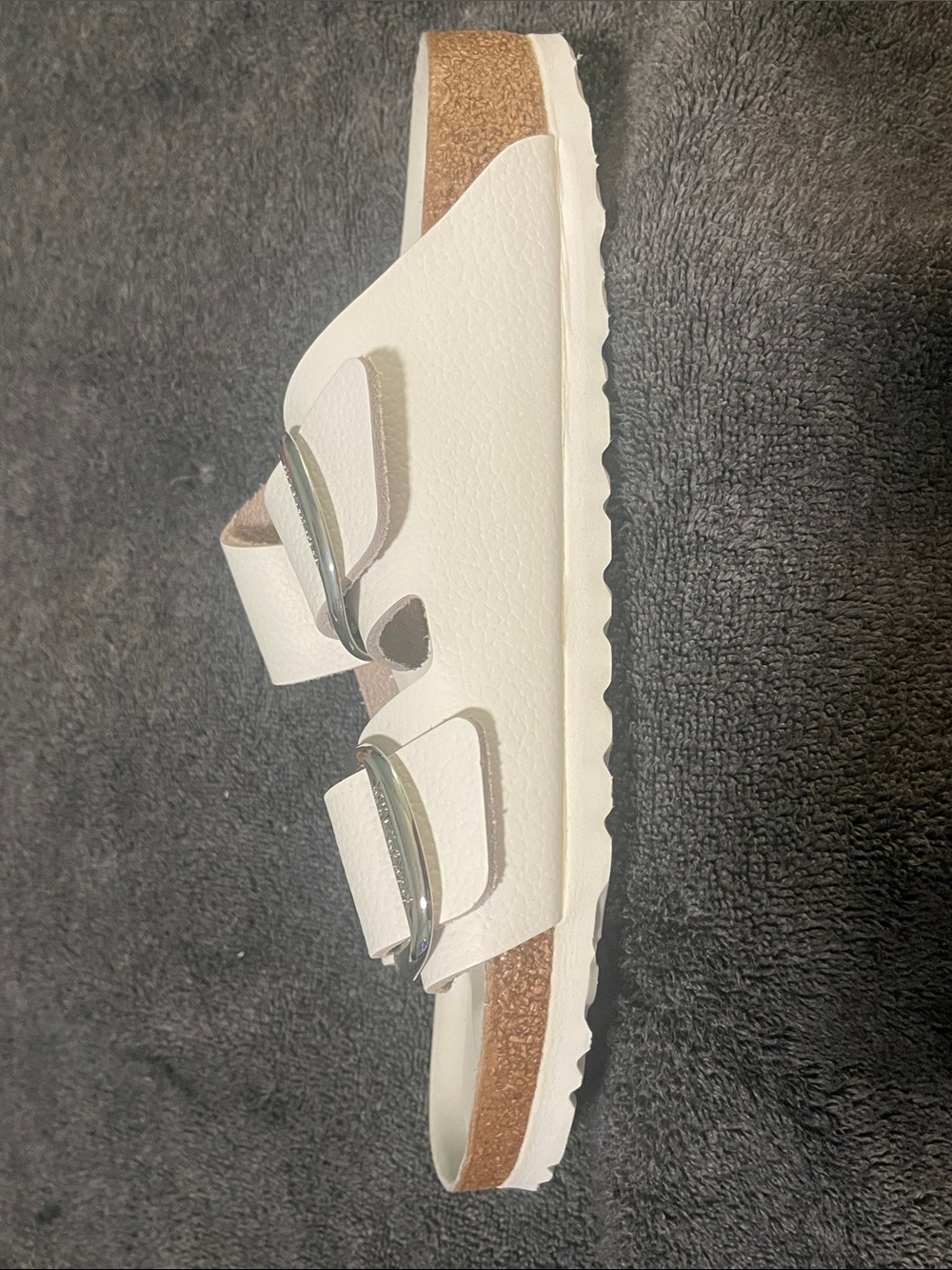 NWT BIRKENSTOCK Big Buckle White Natural Leather Sandals Women's US 11 Narrow - Picture 6 of 16